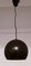 Lampada sferica regolabile vintage in alluminio marrone, anni '70, Immagine 3