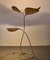 Lampada da terra in ottone con 3 foglie decorative di Carlo Giorgi e Tommaso Barbi per Bottega Gadda, Italia, anni '70, Immagine 3