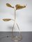 Lampada da terra in ottone con 3 foglie decorative di Carlo Giorgi e Tommaso Barbi per Bottega Gadda, Italia, anni '70, Immagine 1
