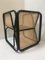 Vintage Black Lacquered Rattan and Natural Cane Chairs, Set of 6 6