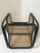 Vintage Black Lacquered Rattan and Natural Cane Chairs, Set of 6 5