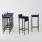Stools with Steel Frame and Cushions in Dark Blue Velvet, 1980s, Set of 6, Image 2