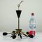 Sputnik Lamp Brass and Black Spider Pendant Lamp, 1950s 11