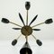 Sputnik Lamp Brass and Black Spider Pendant Lamp, 1950s 10