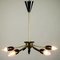 Sputnik Lamp Brass and Black Spider Pendant Lamp, 1950s 2