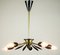 Sputnik Lamp Brass and Black Spider Pendant Lamp, 1950s, Image 3