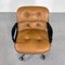 Camel Leather Office Chair on Wheels by Charles Pollock for Knoll Inc. / Knoll International, 1970s 4