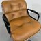 Camel Leather Office Chair on Wheels by Charles Pollock for Knoll Inc. / Knoll International, 1970s, Image 6