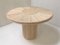 Mid-Century Round Wood & Rattan Pedestal Dining Table with Marquetry 1