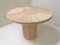 Mid-Century Round Wood & Rattan Pedestal Dining Table with Marquetry, Image 1