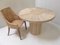 Mid-Century Round Wood & Rattan Pedestal Dining Table with Marquetry 10