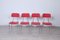Vintage Vinyl Kitchen Chairs in Red, Set of 4, Image 1