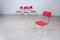 Chaises de Cuisine Vintage en Vinyle Rouge, Set de 4 3