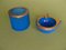 Blauer Aschenbecher & Zigarettenhalter aus Opalglas, 2er Set 8