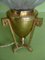 Small Vintage Bronze Table Lamp with Torch Glass 5