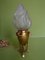 Small Vintage Bronze Table Lamp with Torch Glass 4