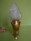 Small Vintage Bronze Table Lamp with Torch Glass, Image 4