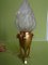 Small Vintage Bronze Table Lamp with Torch Glass 6