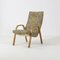 Wooden Armchair with Floral Fabric Upholstery, 1960s 1