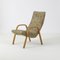 Wooden Armchair with Floral Fabric Upholstery, 1960s 2