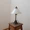 Lampe de Bureau Antique en Verre Opalin et Laiton 13