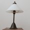Lampe de Bureau Antique en Verre Opalin et Laiton 1