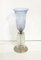 Art Deco Carved Foot & Blue Tulip Lamp, Image 1