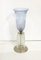 Lámpara Art Déco con pie tallado y tulipa azul, Imagen 1