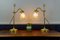 Lampade da tavolo vintage in ottone e vetro satinato, set di 2, Immagine 8