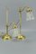 Vintage Brass & Frosted Glass Table Lamps, Set of 2 4