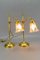 Vintage Brass & Frosted Glass Table Lamps, Set of 2 2