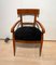 Biedermeier Black Velvet & Cherry Wood Armchair, 1830 4