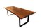 Walnut and Black Metal Frame Plank Table, Image 3
