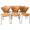 Series 7 Model 3107 Chairs by Arne Jacobsen and Fritz Hansen, Set of 6 1
