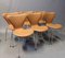 Series 7 Model 3107 Chairs by Arne Jacobsen and Fritz Hansen, Set of 6 2