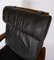 Poltrona con taburete de teca tapizada en cuero negro de Arne Vodder para Komfort. Juego de 2, Imagen 5