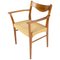 Danish Teak & Paper Cord Armchair, 1960s, Image 1