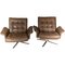 Armchairs Upholstered with Brown Leather of Danish Design, 1970s, Set of 2 1