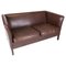 Danish Two Seater Sofa Upholstered with Dark Brown Leather, 1960s 1