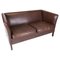 Danish Two Seater Sofa Upholstered with Dark Brown Leather, 1960s, Image 1