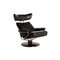 Jazz Black Leather Armchair and Stool from Stressless, Set of 2 3
