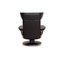 Poltrona e sgabello Jazz in pelle nera di Stressless, set di 2, Immagine 12