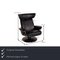 Jazz Black Leather Armchair and Stool from Stressless, Set of 2 2