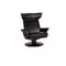 Poltrona e sgabello Jazz in pelle nera di Stressless, set di 2, Immagine 9