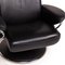 Jazz Black Leather Armchair and Stool from Stressless, Set of 2 4