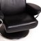 Jazz Black Leather Armchair and Stool from Stressless, Set of 2, Image 4