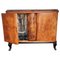 Italian Walnut Burl and Mirror Mosaic Dry Bar Cabinet, 1940s 1