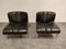 Vintage Leather and Chrome Eurochair Lounge Chairs by Girsberger, 1970s, Set of 2 3