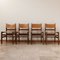 Mid-Century French Leather Dining Chairs from Maison Regain, Set of 4 1