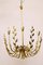 Hammered Leaves 8-Arm Chandelier Attributed to Lobmeyr, 1950s 3